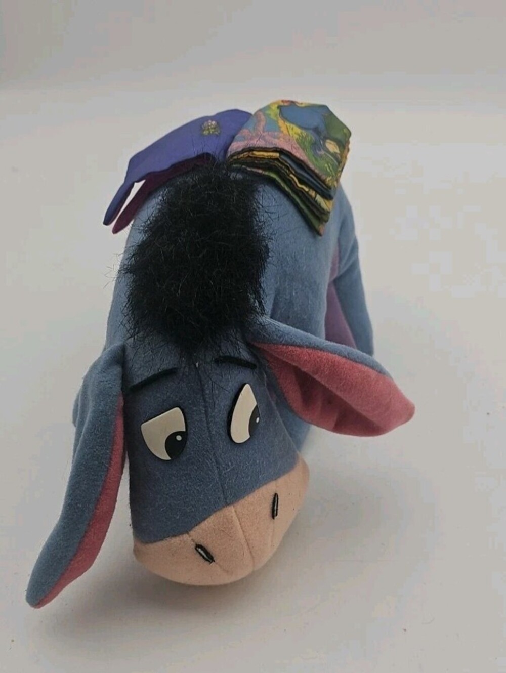 Vintage 1995 Mattel Disney Read N Cuddle Eeyore Plush Soft Book On Back NO TAIL